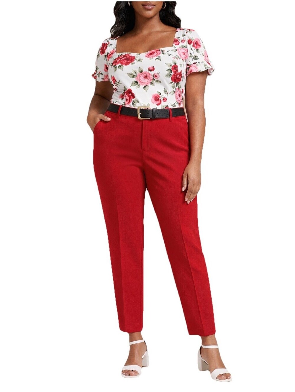 Eloquii Red Pants Women 16R High Rise Stretch Career NWT